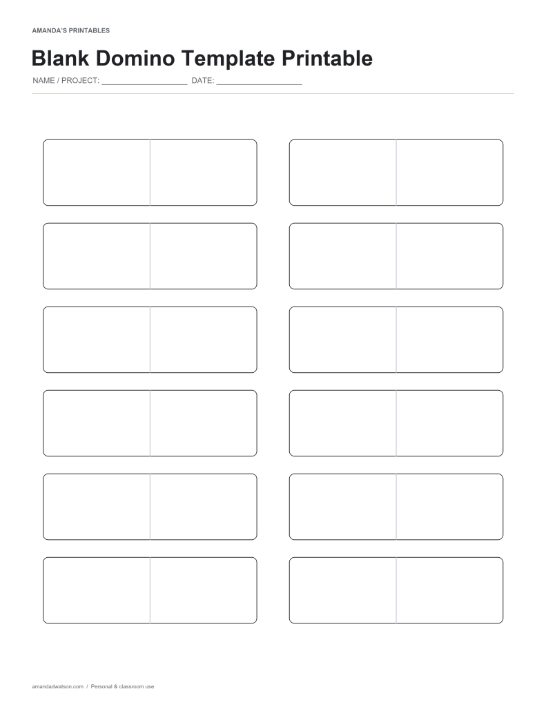 Dominoes Math Worksheet Craft Templates - Amanda’s Printables