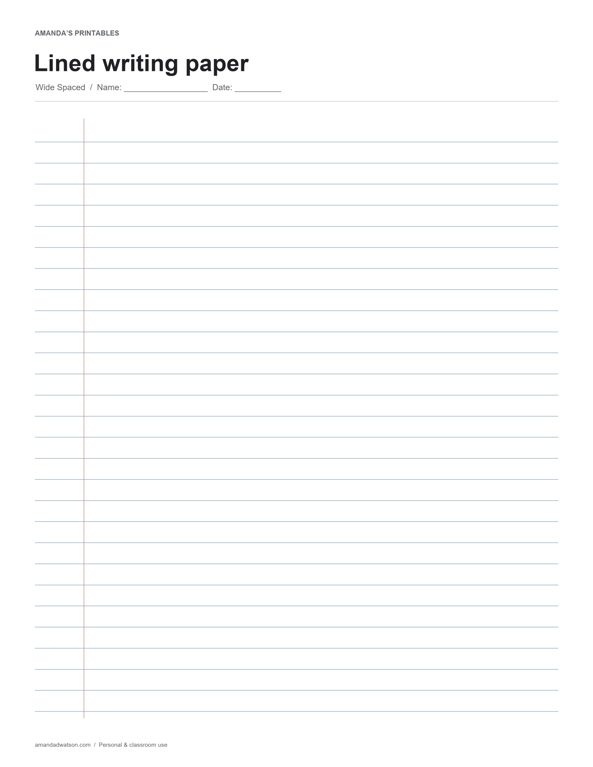 Free Printable Lined Paper: Three Writing Layouts